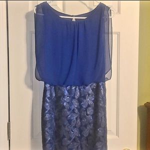 Neiman Marcus-Adrian Mattox Chiffon Sequin Gown